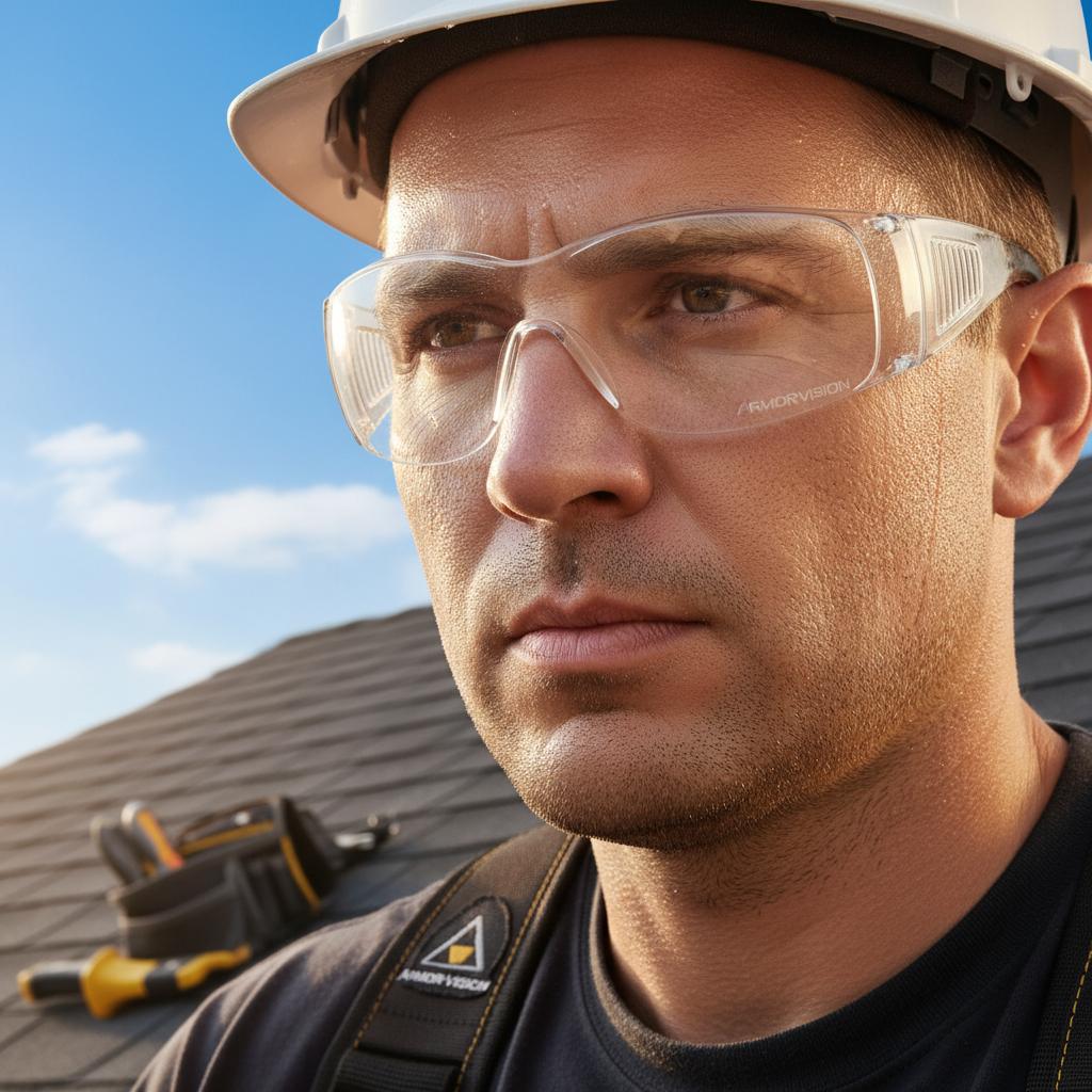 Clear Anti-Fog Safety Glasses for Roofing